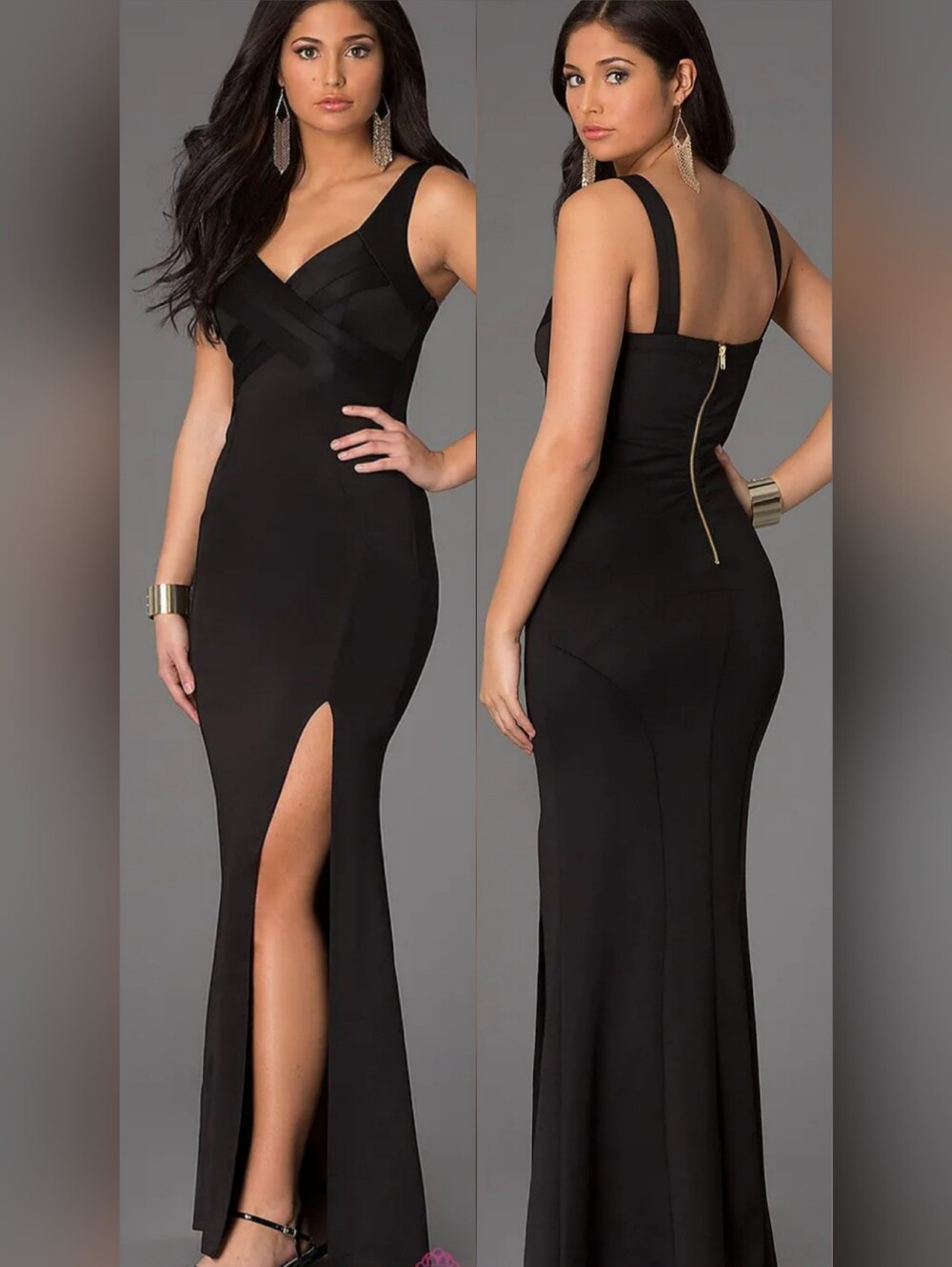 Emerald Sundae Sweetheart Black Tie Formal Wedding Guest Party Zip Maxi Dress